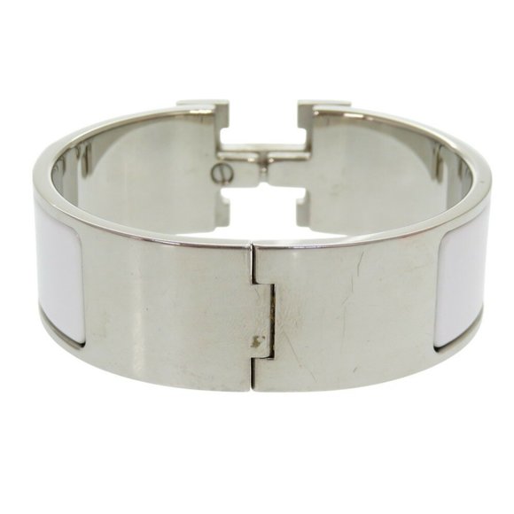 Hermes H motif click clack GM bracelet metal white/silver white 1154HERMES - Picture 3 of 5